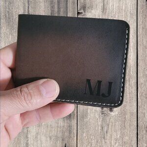 Handmade Bifold Full-Grain Leather Wallet: Brown Knight Leather Wallet for Men